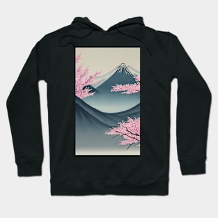 Cherry blossoms and mountains landscape Hoodie